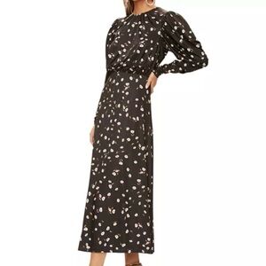 AFRM Zane Noir Spring Floral Open Back Midi Dress Size XS